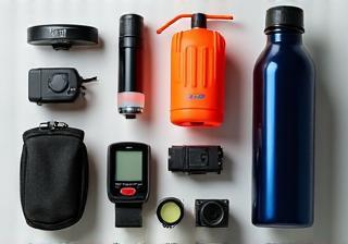 Cycling accessories like lights and bottles